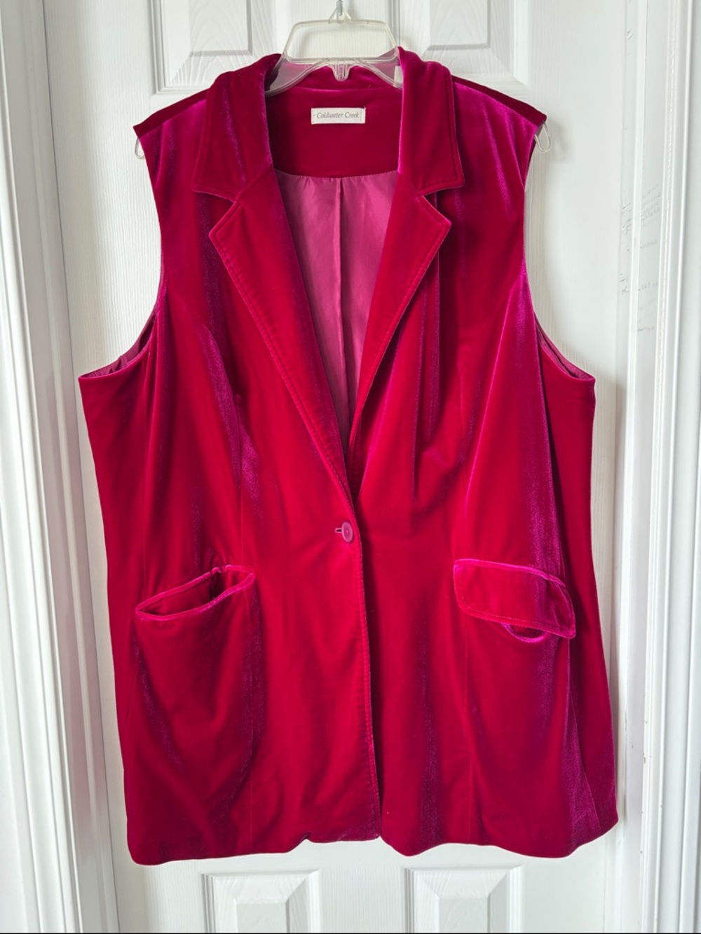 Coldwater Creek Women's Velvet Sleeveless Vest - Fuchsia